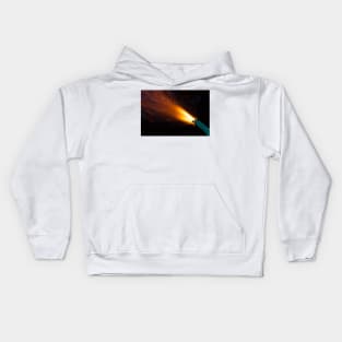 Burning fuse with sparks on black background Kids Hoodie